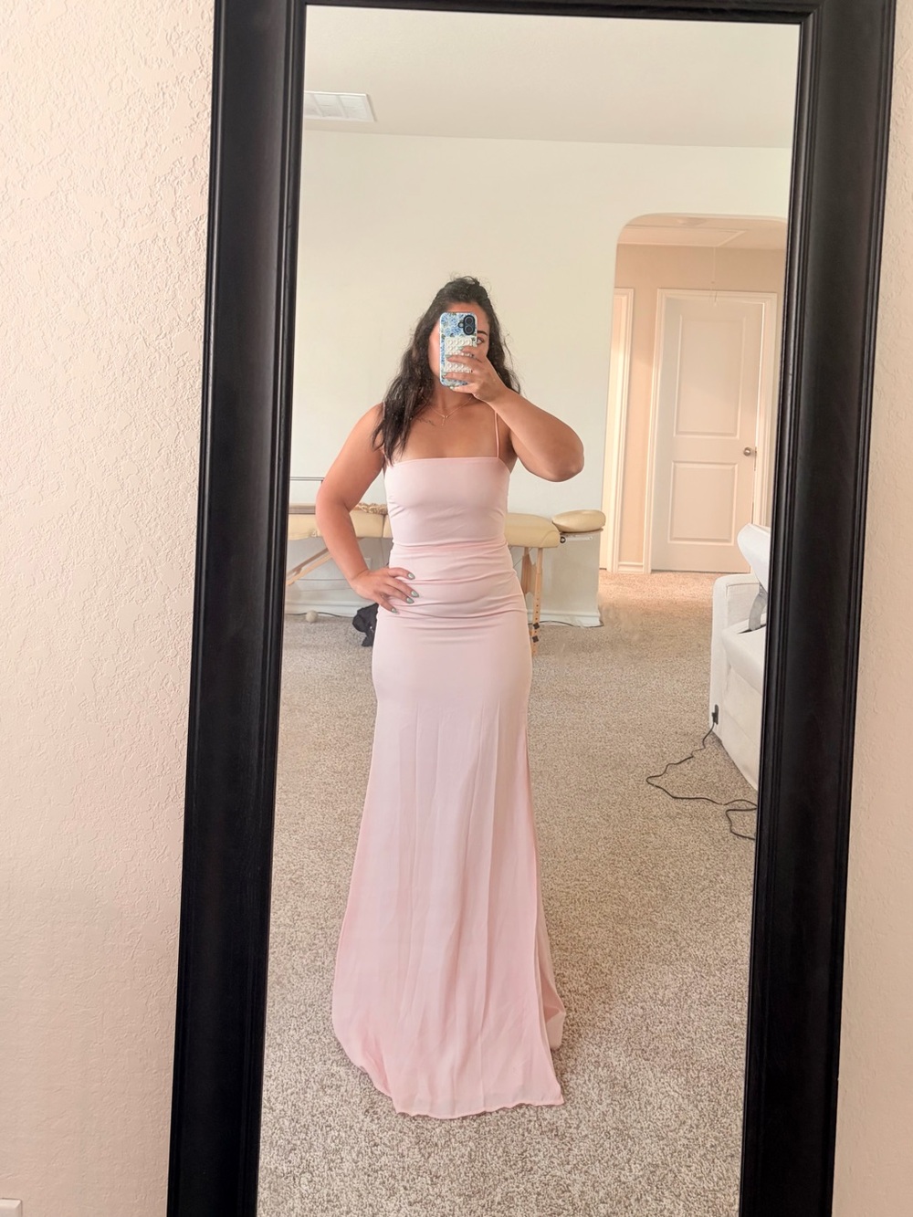 REVOLVE superdown (ADDISON)  Strapless Light Pink Column Gown